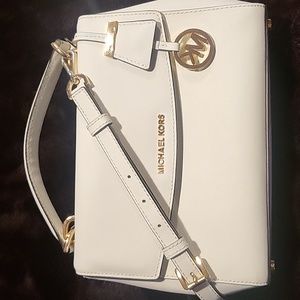 Michael Kors Extra-Small Saffiano Leather Crossbody White